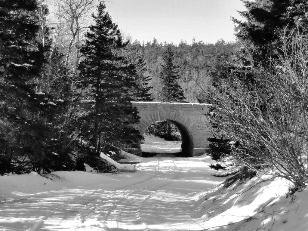 Acadia National Park Carriage Road Bridge winter