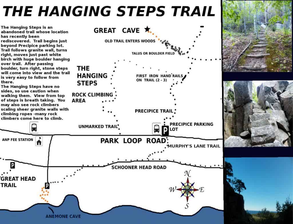 Abandoned Trail Hanging Steps Acadia National Park