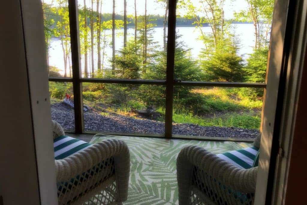 Inexpensive Vacation Home patio facing the coast; Acadia National Park Adjacent 