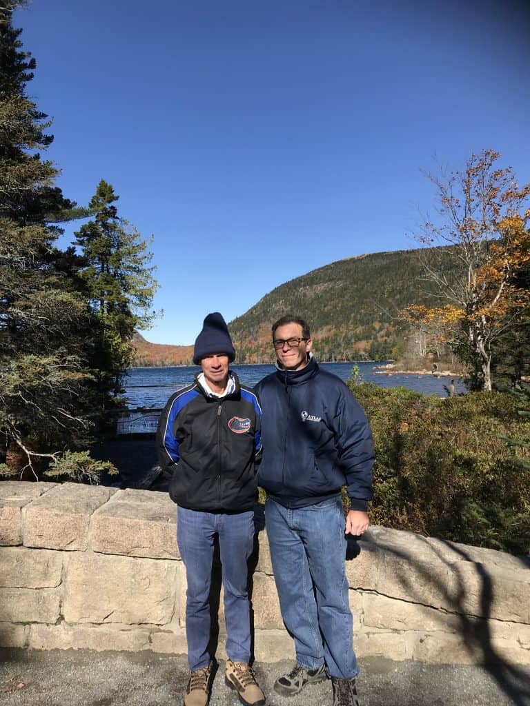 Dad and I on Carriage Trail in Acadia on our one day trip