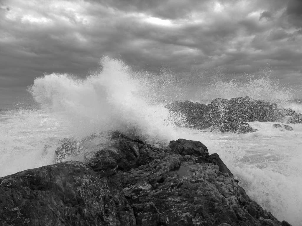 Lubec Maine coastline beach storm