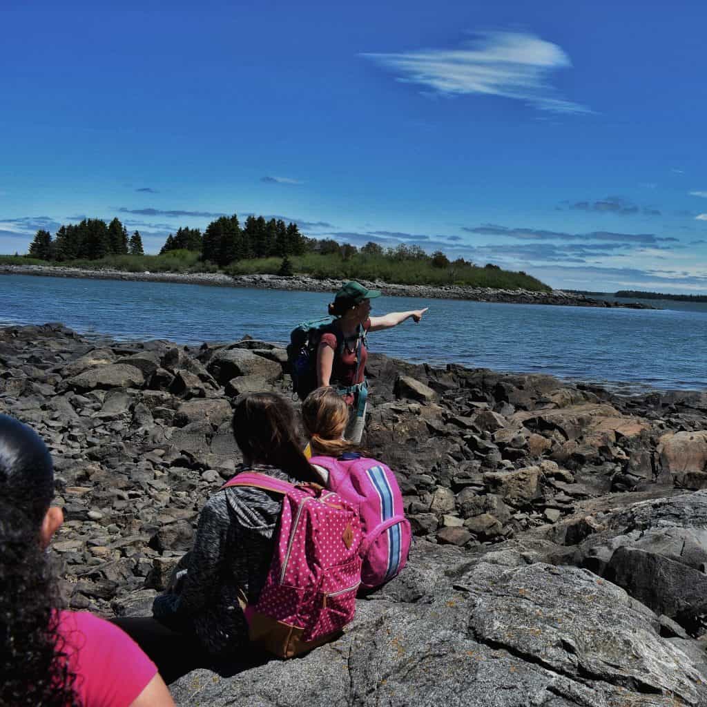 Leading students on hike to Bay with Maine Outdoor School