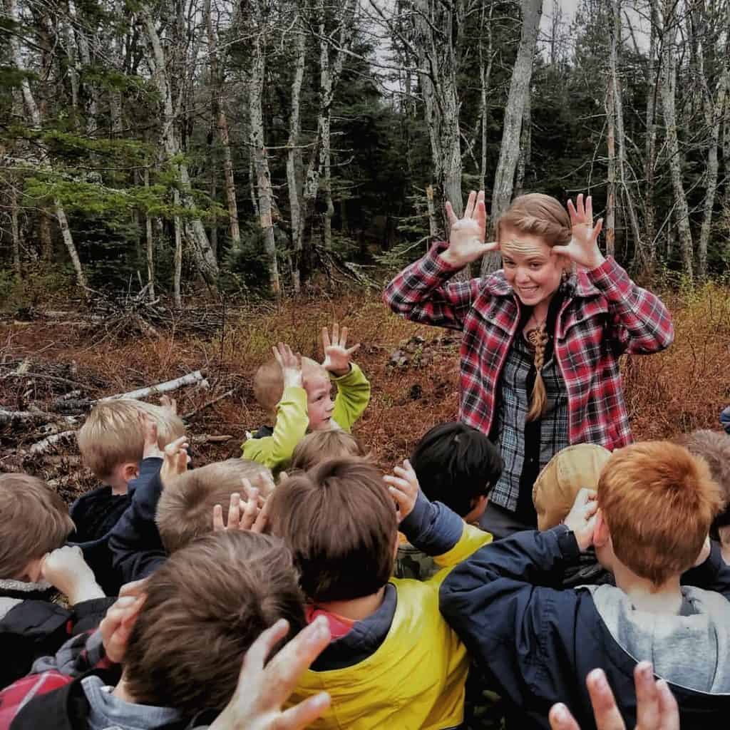 Hazel Stark Maine Outdoor School with students