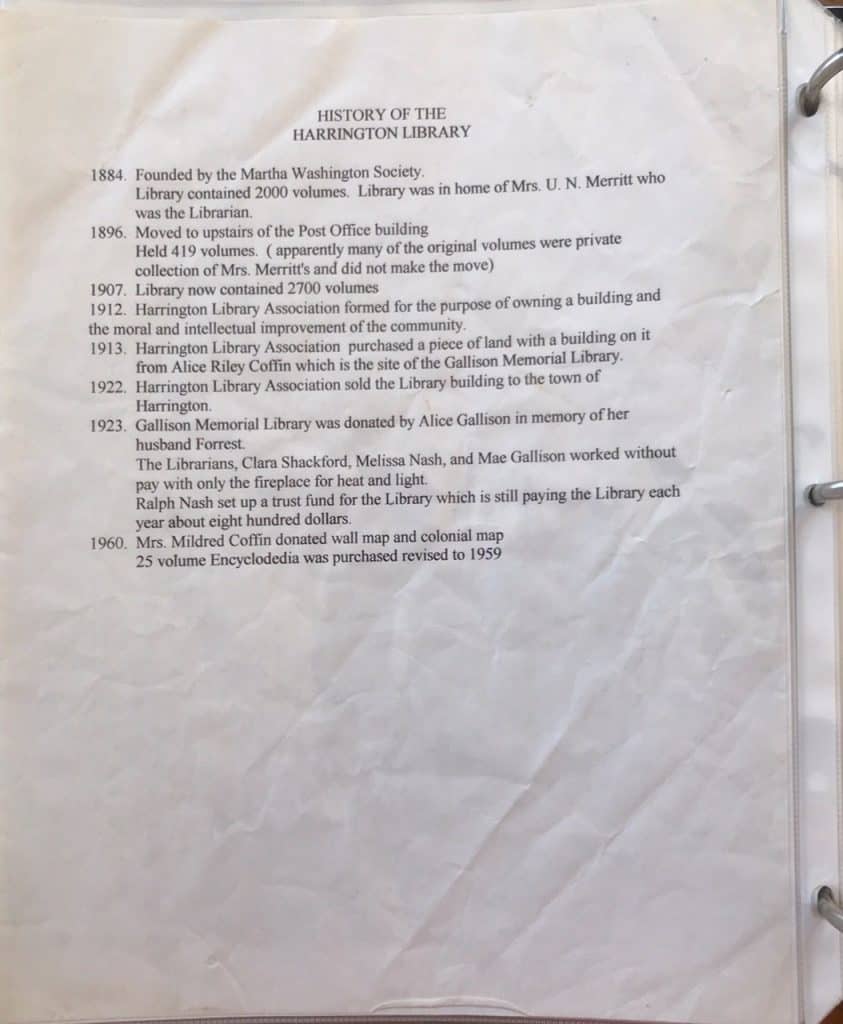 Harrington Historical Document