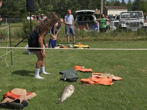 Contestant in the Milbridge Days Codfish Relay Race 